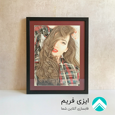 قاب و پاسپارتو نقاشی مداد رنگی